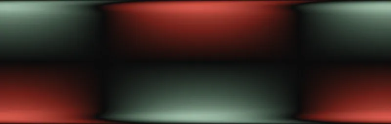 A wide band of red and green lobes on black: the streamwise velocity of the least stable wave of plane channel flow, strongest in bright layers just inside the top and bottom walls, the upper and lower halves of opposite sign, with a sharp phase kink near each wall.